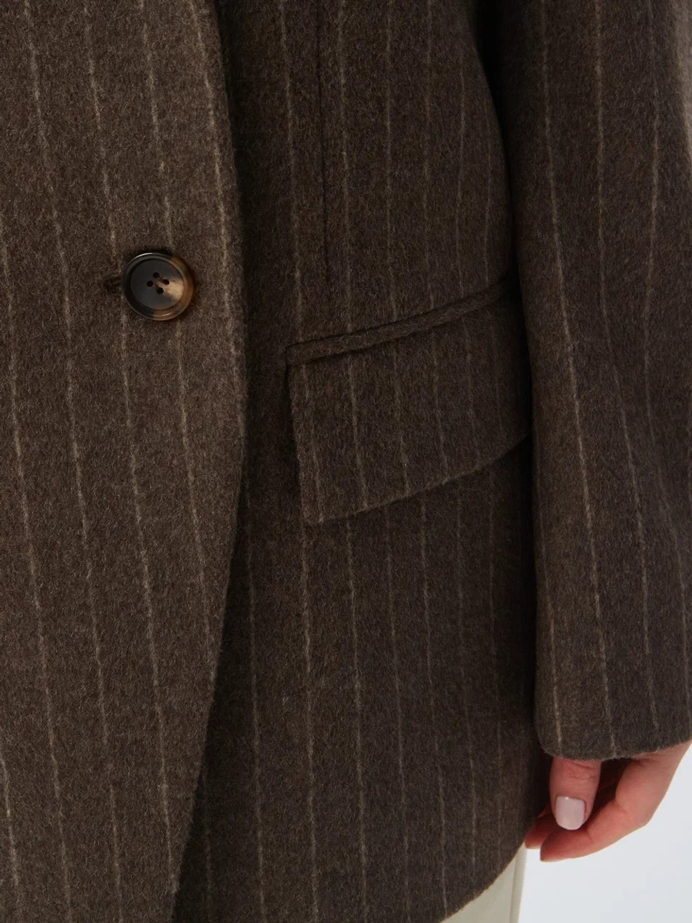 Пальто ассиметрия в полоску