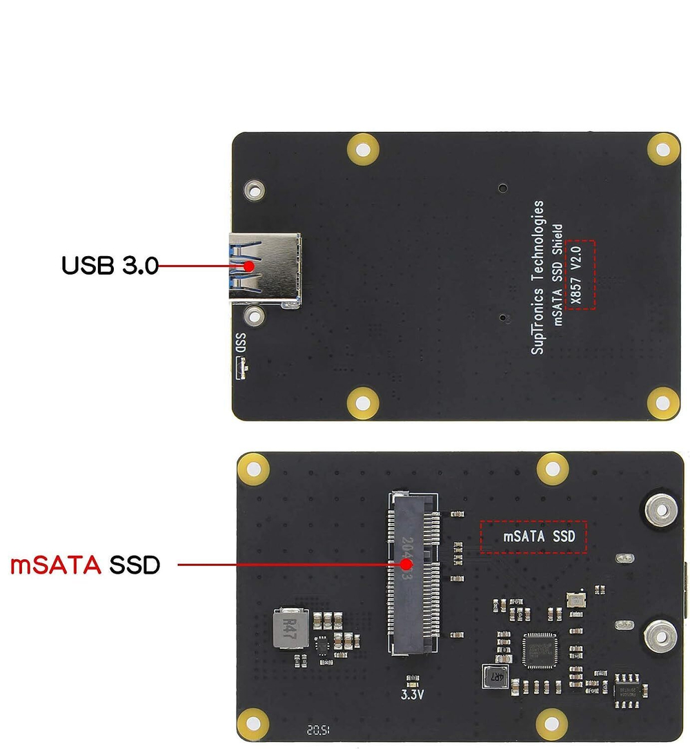Плата расширения X857 mSATA SSD диска для Raspberry pi