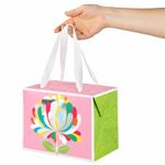 Пакет-коробка подарочный (1 штука) "Цветок", 15х9х11 см, тиснение фольгой, ламинация, 90074