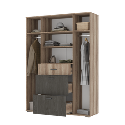 НЕЛЬСОН-3 Шкаф 4-х дверный Дуб каньон / Железный камень