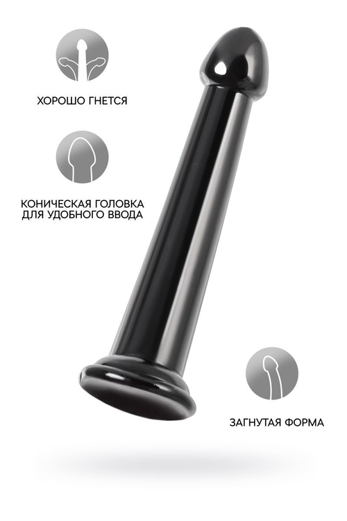 Toyfa Basic Jelly Dildo L – черный нереалистичный фаллоимитатор на присоске, TPE, 20 см