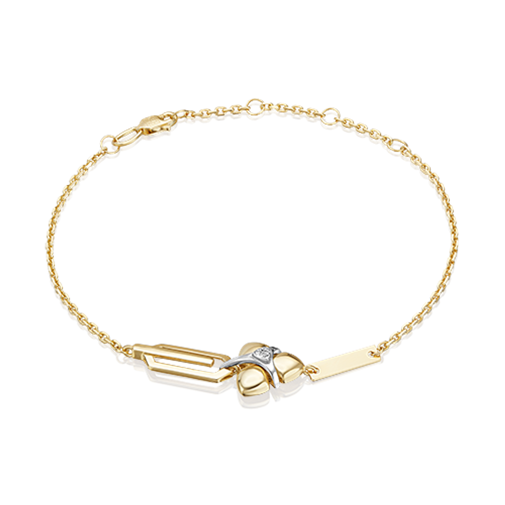 Браслет из лимонного золота c бриллиантами Артикул: 05-0730-00-101-1121