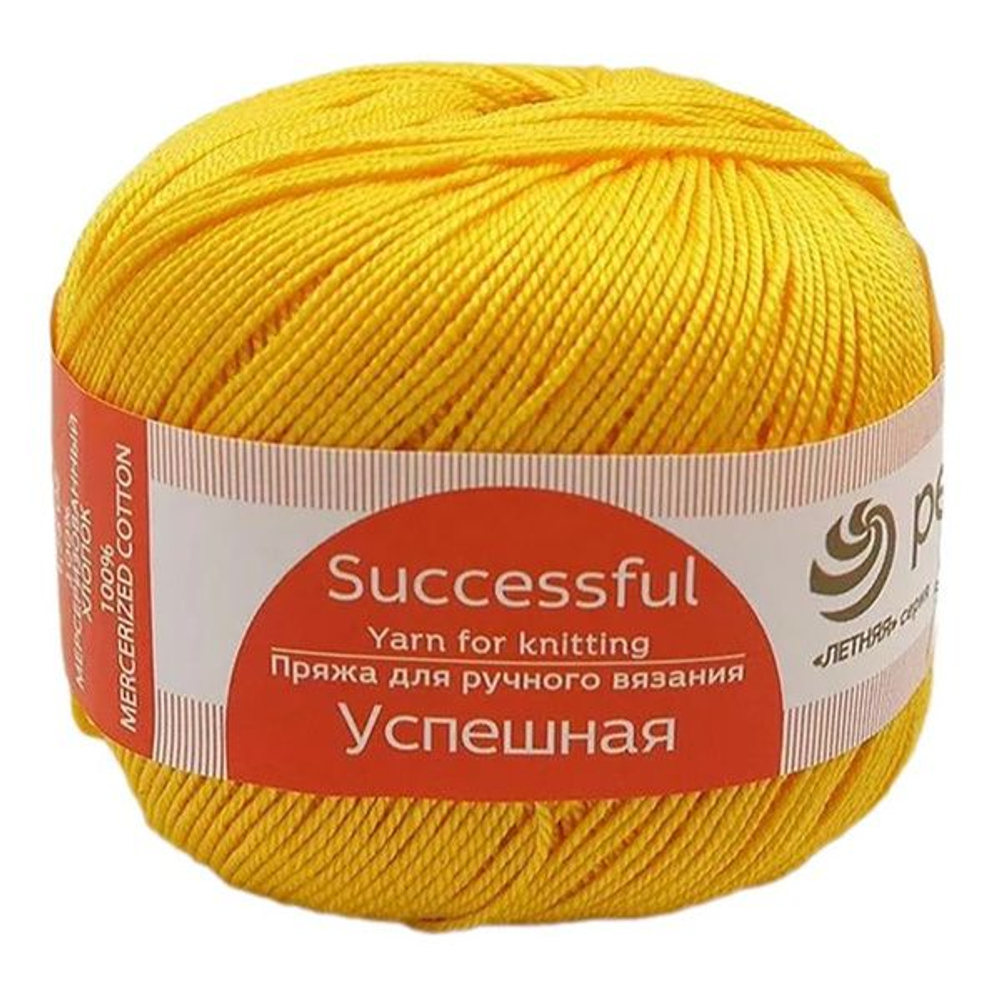 Успешная пряжа Россия ПТ 100%хлопок мерсериз 10х50г/220м (080-Канарейка)