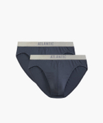 Мужские трусы слипы спорт Atlantic, набор из 2 шт., пима хлопок, графит, Basic 2BMP-013