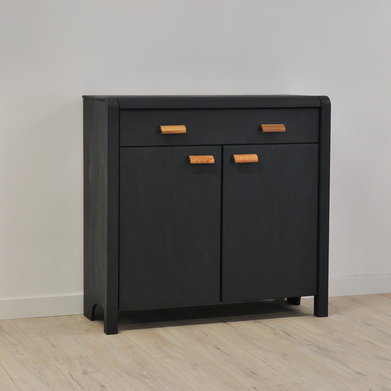 Комод, 104х39х100, Мадейра, с ящиками, для одежды и игрушек, под телевизор, из массива дерева, серый, Dipriz