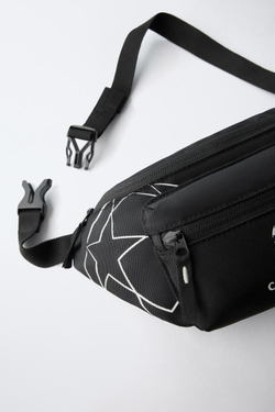 ZARA ПОЯСНАЯ СУМКА UEFA CHAMPIONS LEAGUE ® GLOW IN THE DARK, ЧЕРНЫЙ