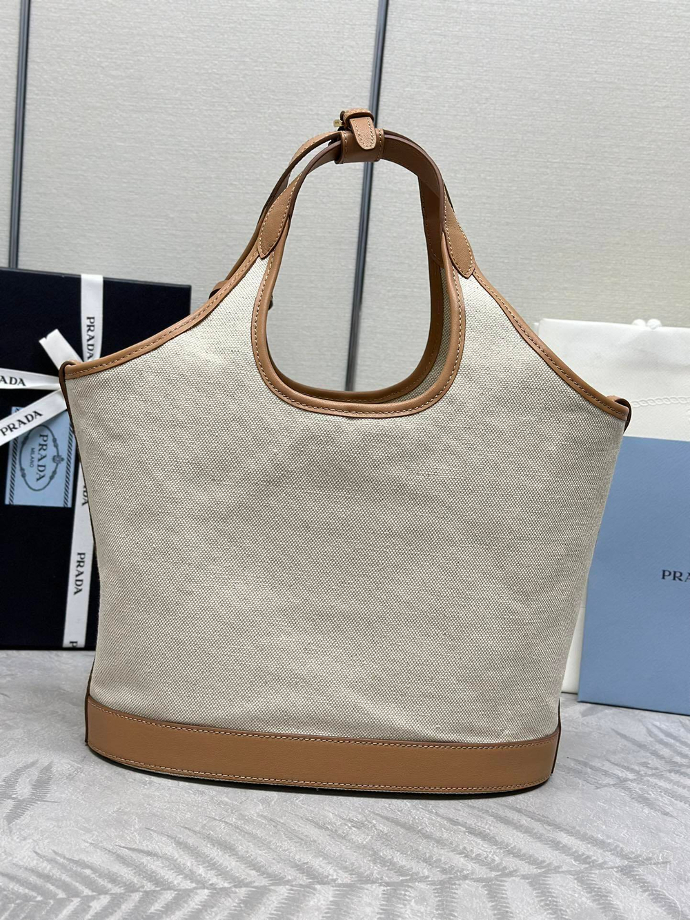Prada Linen Tote Bag 28 cm