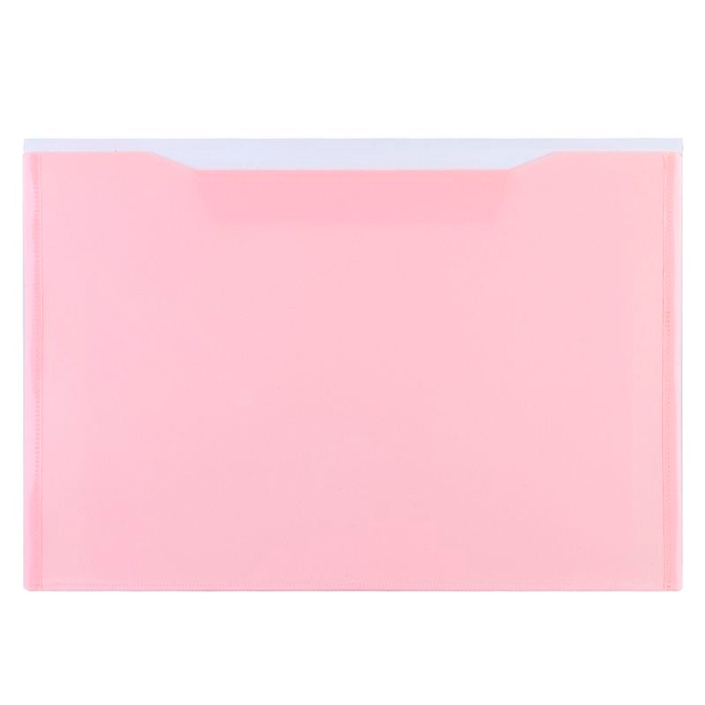 Папка-конверт на кнопке DELI "Macaron", А4+, 0,16 мм, c карманом,  ассорти