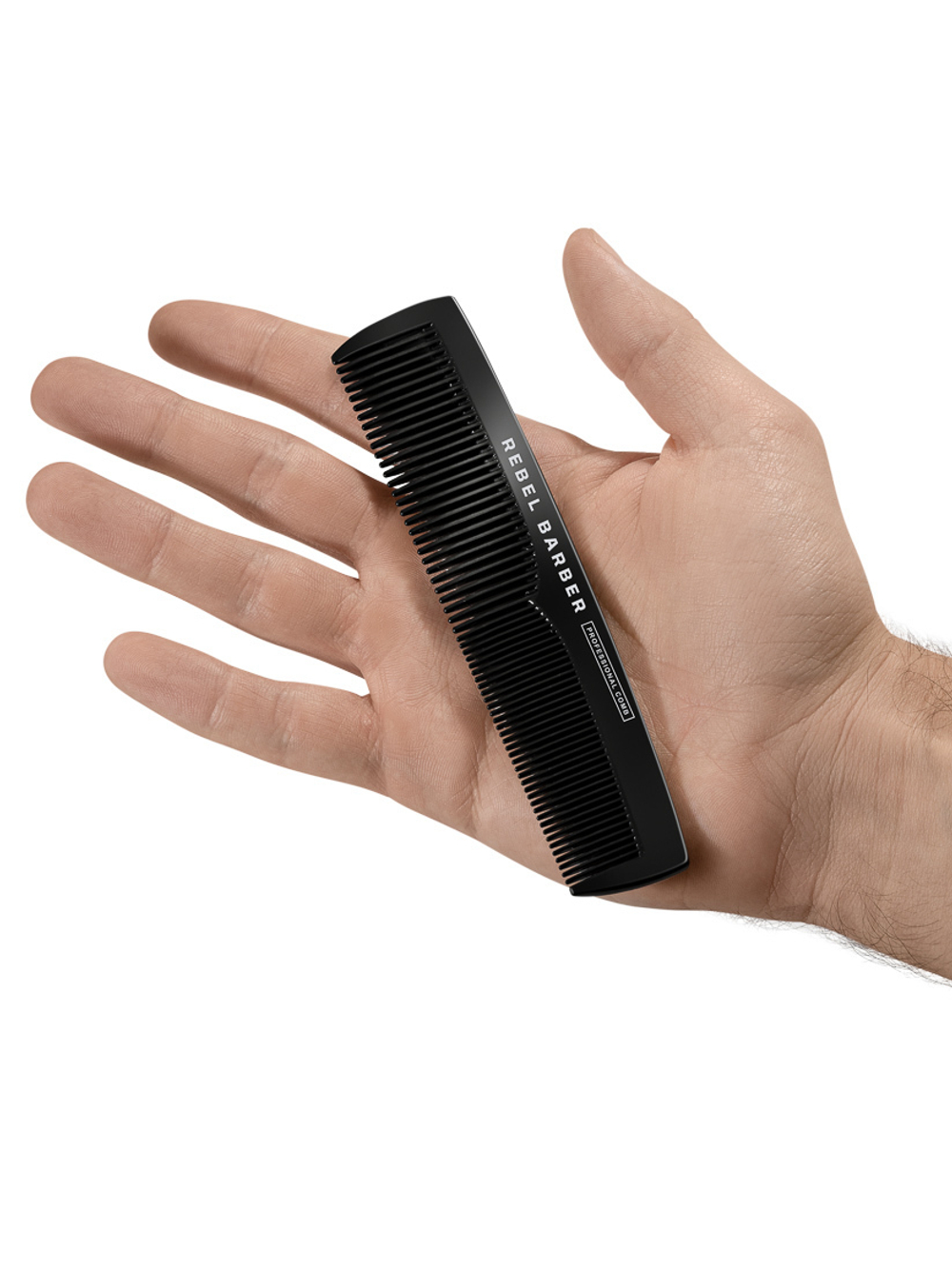 REBEL BARBER Men's Comb Total Black - Премиальная мужская расческа