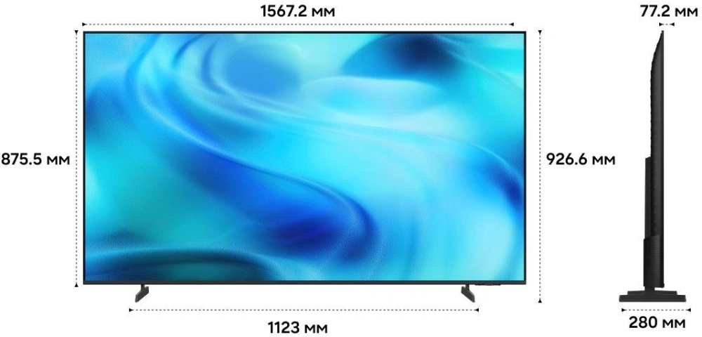 Телевизор LED Samsung 70" UE70U8000HUXPY черный 4K Ultra HD 60Hz DVB-T2 DVB-C DVB-S2 USB WiFi Smart TV