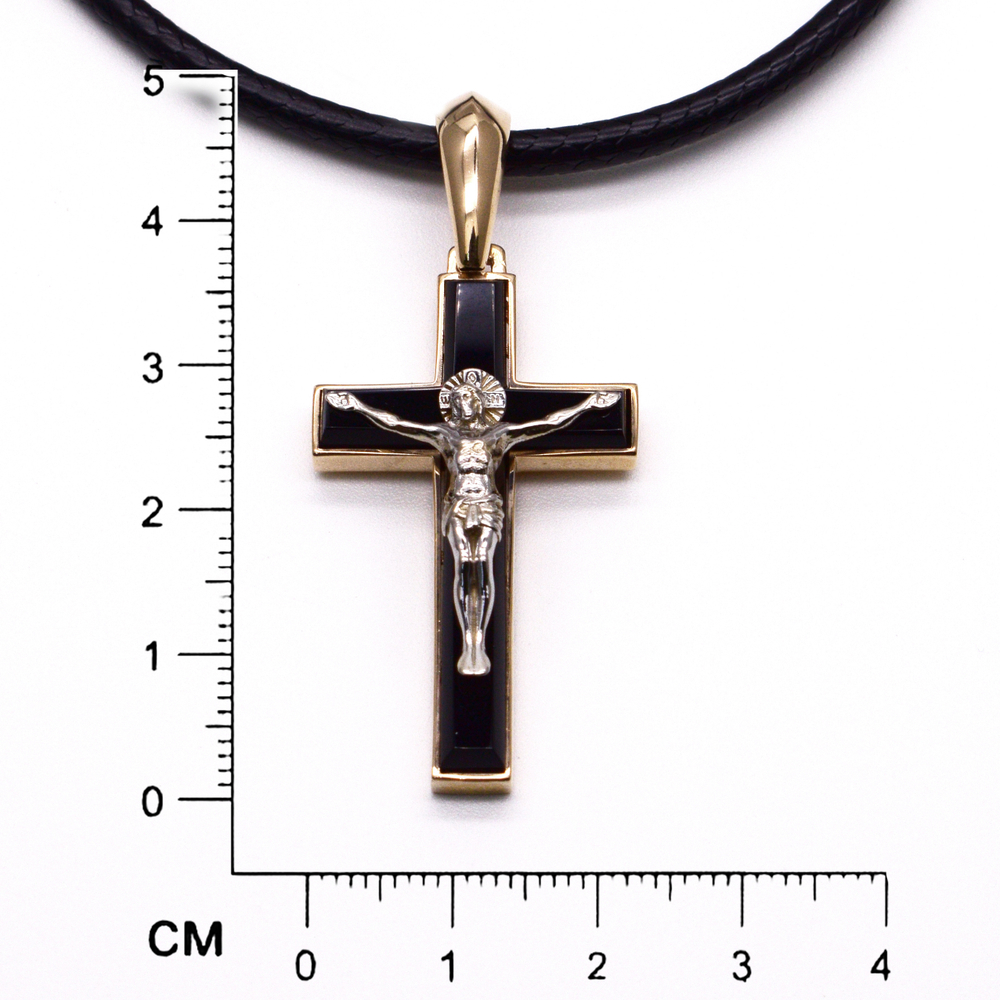 Крест с Ониксом и терновым узором