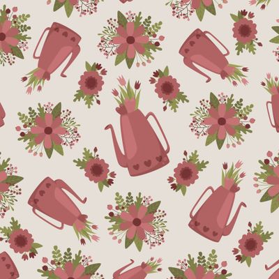 Кувшин с цветами на светлом фоне