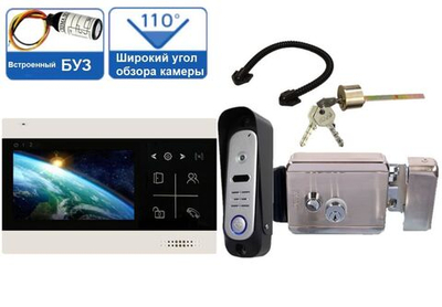Комплект видеодомофона M102/4 (S) 4.3" для дома с электромеханическим замком / управление воротами