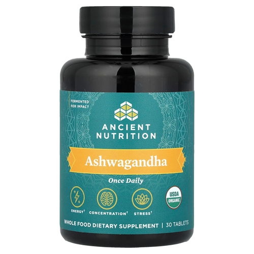 Ancient Nutrition, ашваганда, 30 таблеток