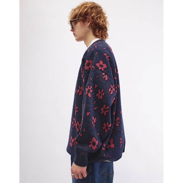 Свитер Цветы синий - фото 5