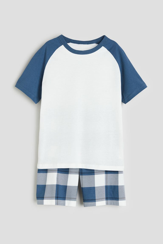 H&M Хлопковый пижамный комплект, синий
