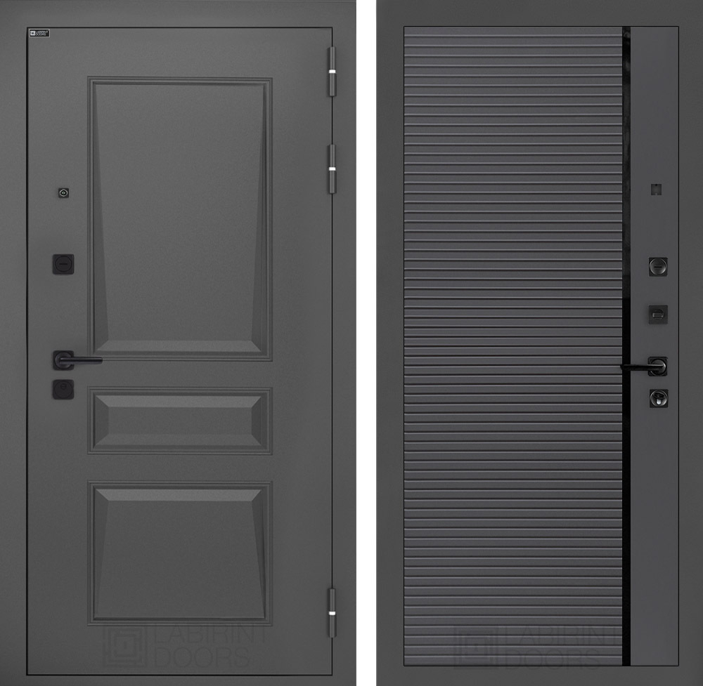 Дверь Входная Металлическая Лабиринт ОРЛЕАН 22 Графит софт металлическая