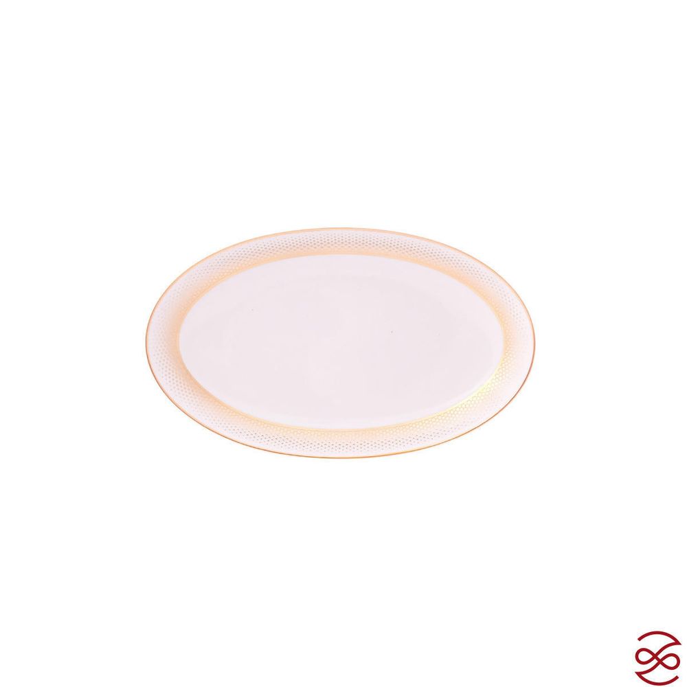 Блюдо овальное Falkenporzellan Deluxe Shape - Rio White Gold 24 см
