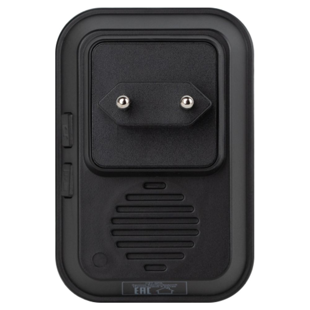 Звонок дверной ЭРА С97 беспроводной, от сети, черный, 60 мелодий