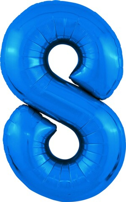 Шар (42"/102 см) Цифра 8 ярко голубой ж84