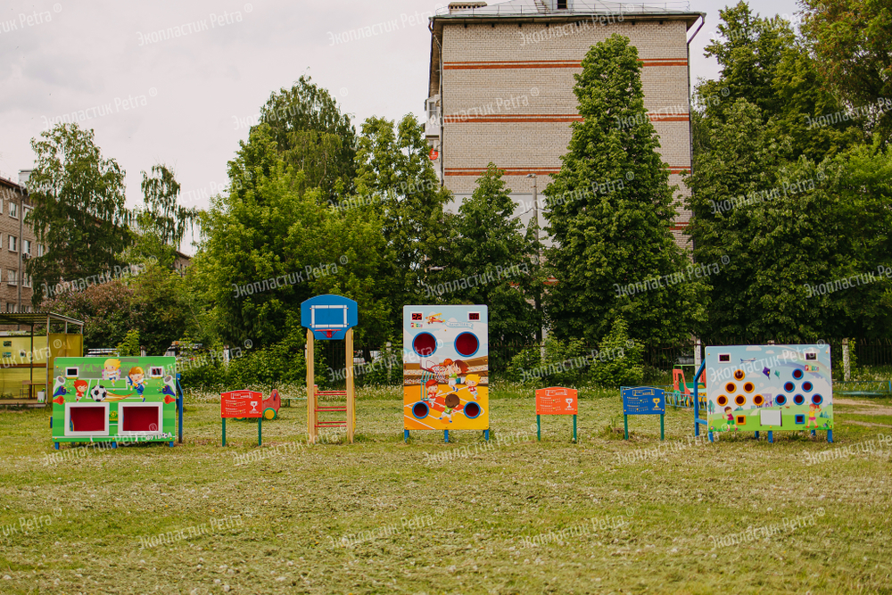 Уличный спортивный соревновательный модуль Баскетбол цветной
