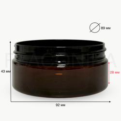 Комплект: Банка ПЭТ 150 мл (89) коричневая с отсекателем и черной крышкой