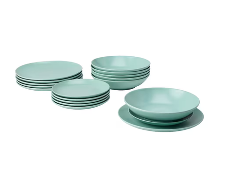 ФЭРГКЛАР FARGKLAR Сервиз 18 шт, светло-бирюзовый матовый