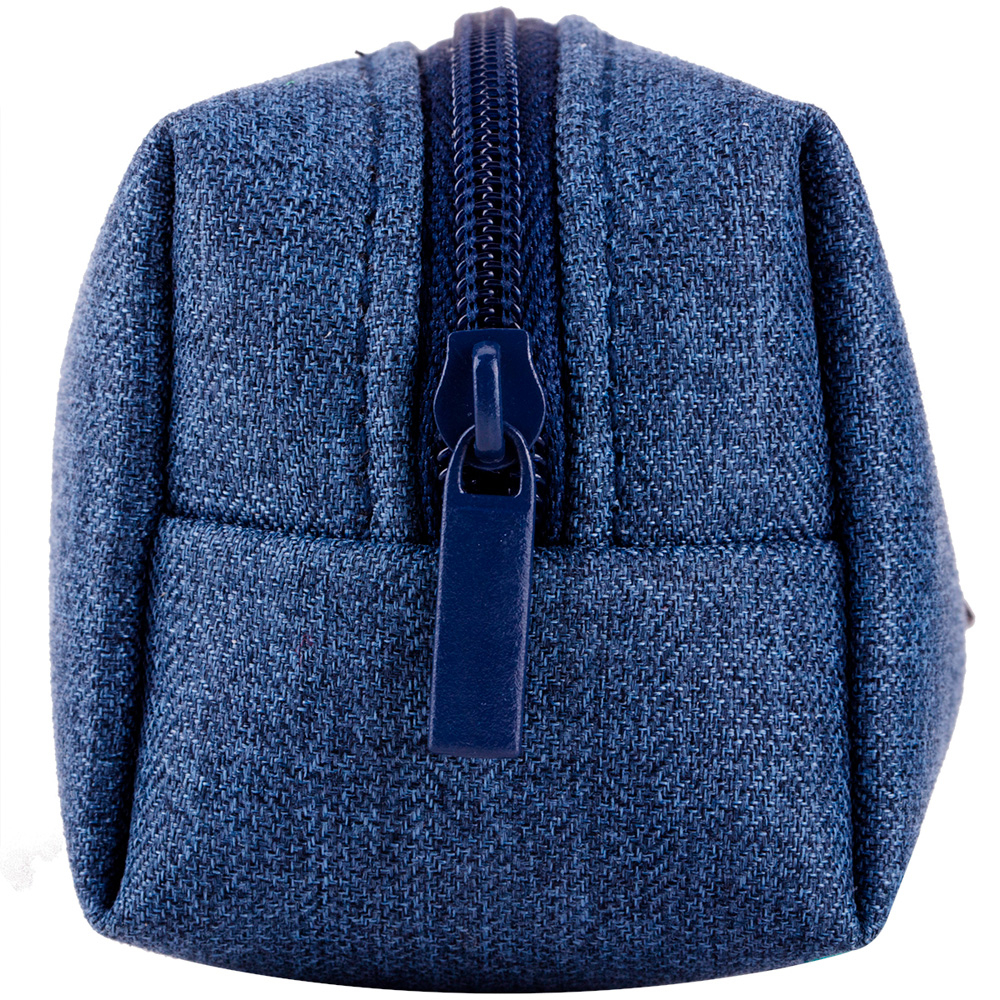 Пенал 1 отделение Deli, 190х50х50 мм, на молнии, синий