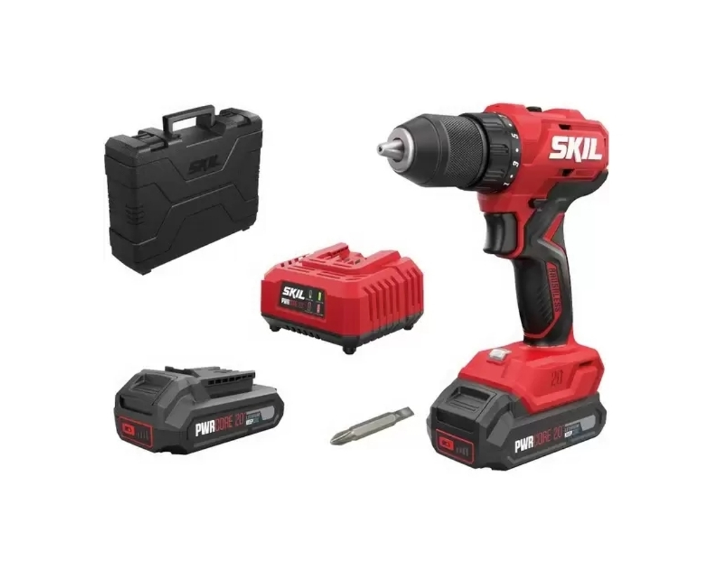 Дрель-шуруповерт аккумуляторная SKIL DL6280 (20В., бесщеточ., 45Нм., 2х2Ач., зу быстрое)