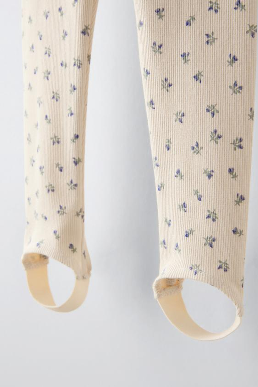 ZARA ЛЕГИНСЫ С ЦВЕТОЧНЫМ ПРИНТОМ, ПАСТЕЛЬНО-СИНИЙ