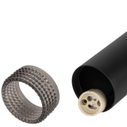 Светильник подвесной (подвес) ЭРА PL18 BK/GR MR16 GU10 потолочный цилиндр черный, серый | Подвесные светильники