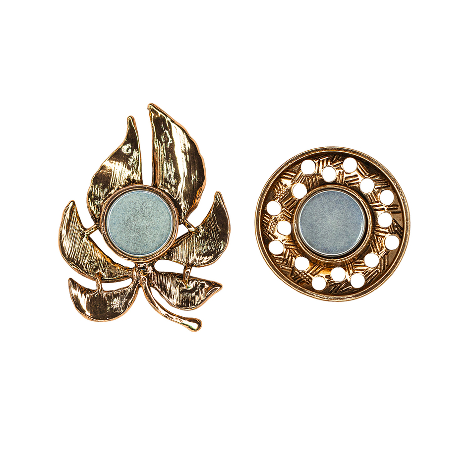 Брошь Shadore Лист резной XZ0863.9 R/G