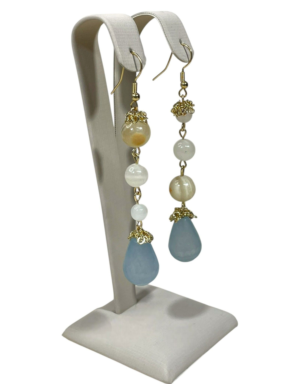 Серьги из оникса и агата