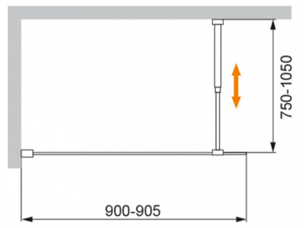 Шторка на ванну Cezares LIBERTA-V-1-90/155-C-Cr профиль хром, стекло прозрачное
