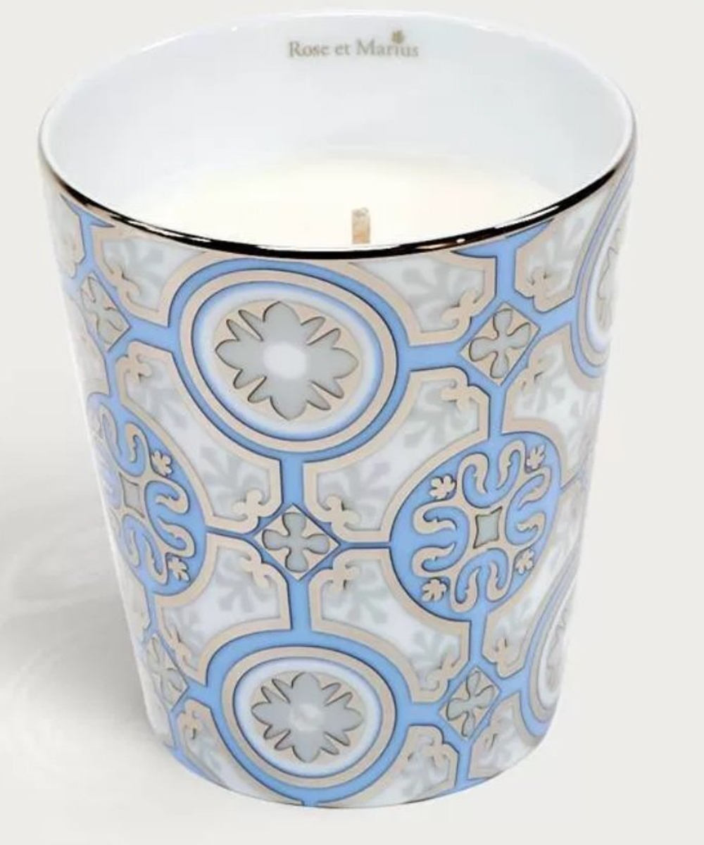 Свеча парфюмированная 200г Rose et Marius Casteu bleu ciel platine серая