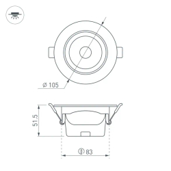 Светильник LTD-POLAR-TURN-R105-10W Day4000 (WH, 36 deg, 230V) (Arlight, IP20 Пластик, 3 года) 032311