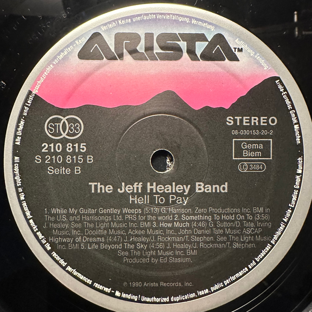 The Jeff Healey Band- Hell To Pay (Европа 1990г.)