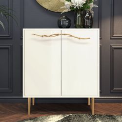 Комод Арт Колор Стайл Голд с 2 полками Кремовый белый