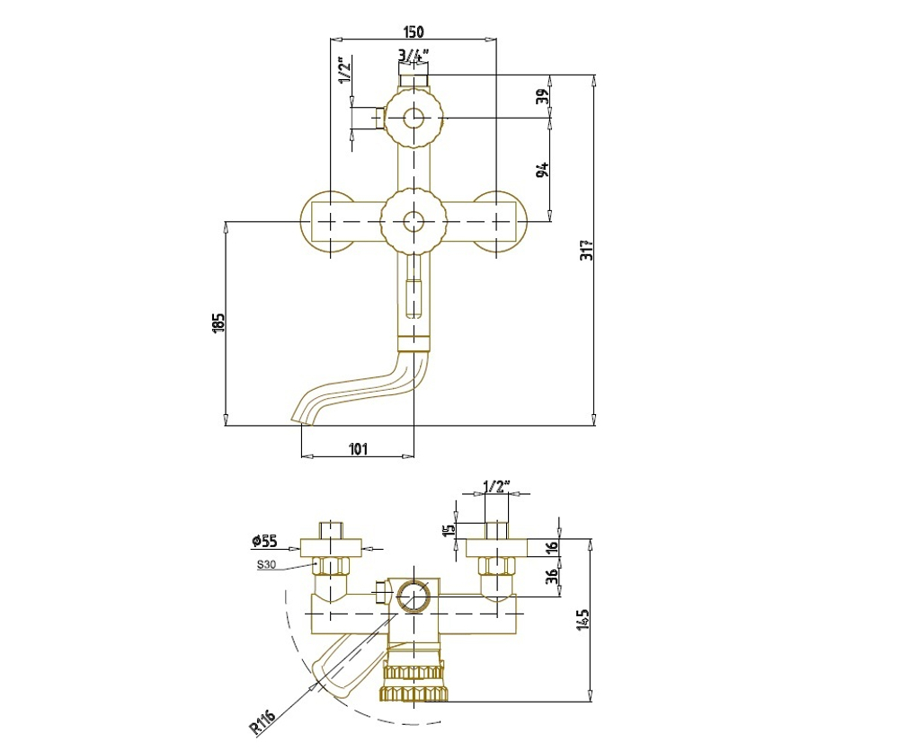 Душевая система Bronze de Luxe WINDSOR 10120DF
