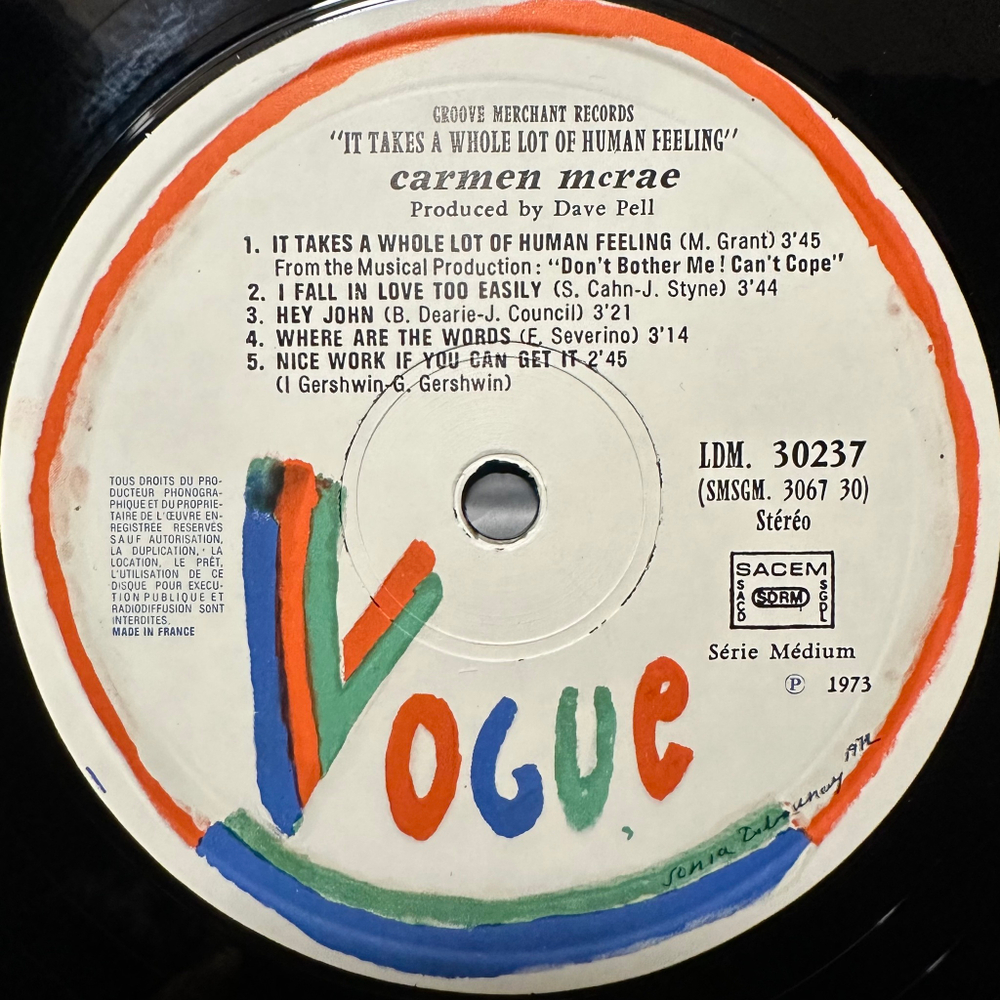 Carmen McRae - It Takes A Whole Lot Of Human Feeling (Франция 1973г.)