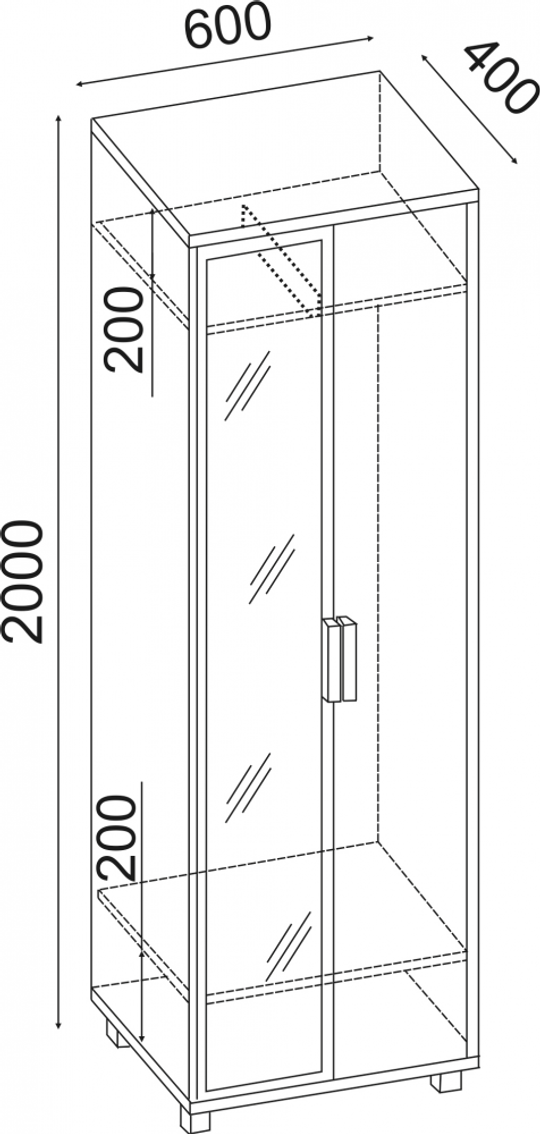 Вест (прихожая) М04 Шкаф 600 зеркало