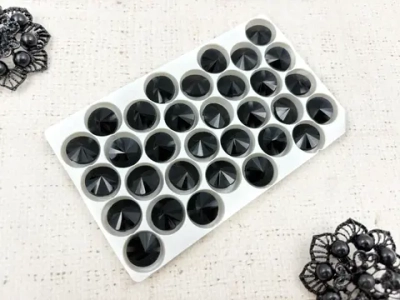 Стразы пришивные хрусталь, d 14 мм, глубокий синий