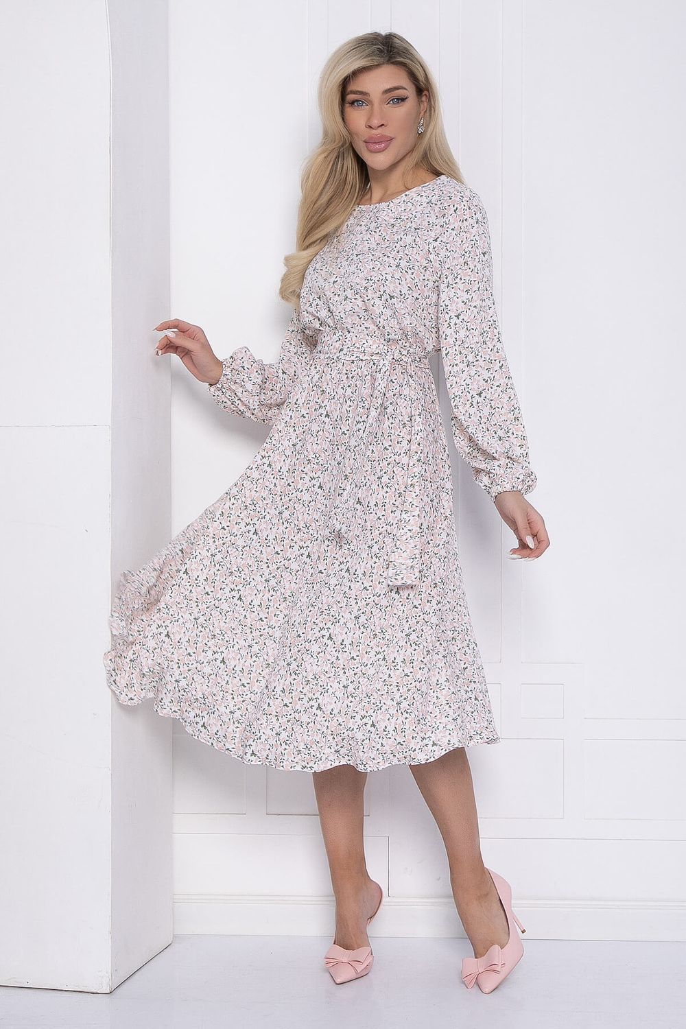 Платье Трепетная нежность (бело-розовое) П12455-8 LT Collection