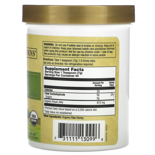 Zand, Органическое маточное молочко, в необработанном меде, 312 г (11 унций)