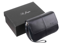 Сумка Ser Jacopo для 3 трубок и табака, натуральная кожа Наппа, подарочная упаковка