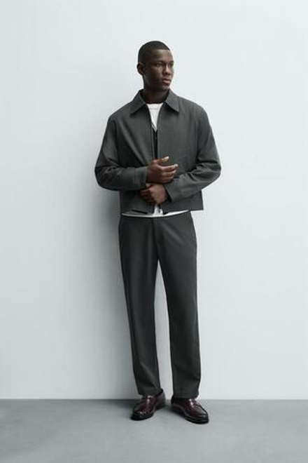 ZARA БРЮКИ-ДЖОГГЕРЫ КЛАССИЧЕСКОГО КРОЯ, ТЕМНЫЙ ХАКИ