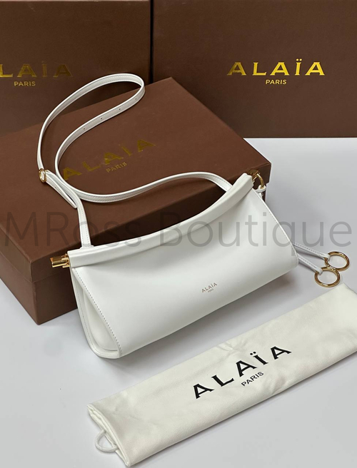 Женская сумка Alaia Le Click East West белого цвета