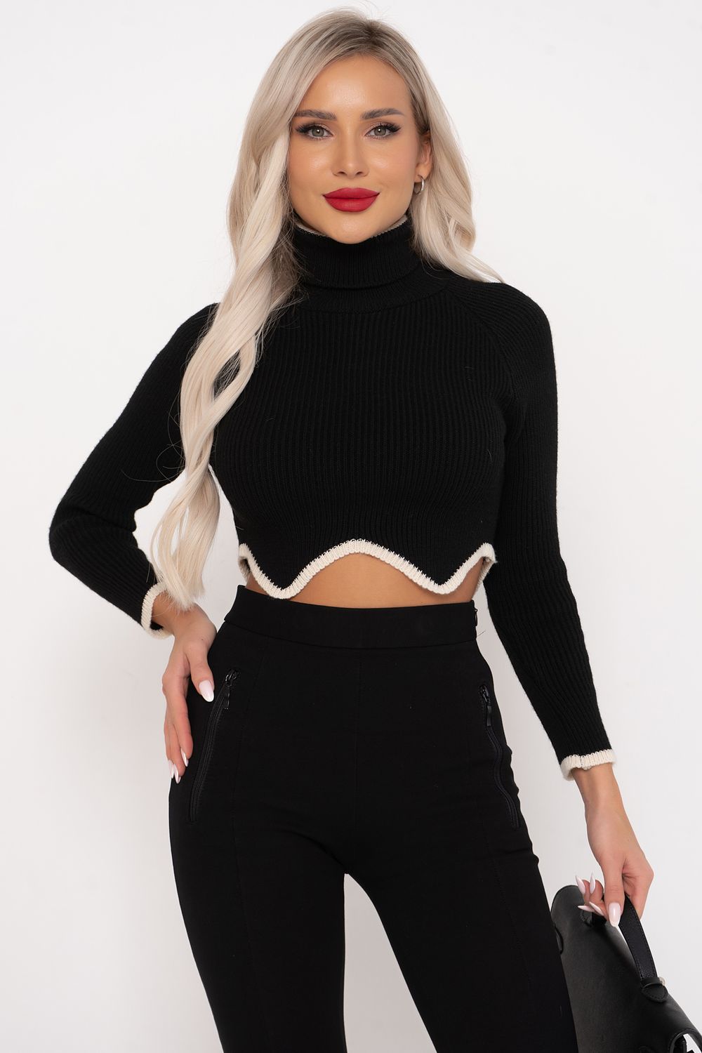 Джемпер кашемировый (черный) Дж11-262/4 Nikol