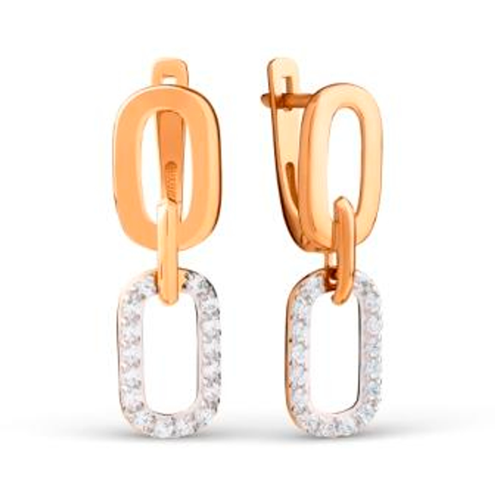 Серьги из золота с фианитами