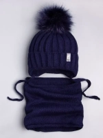 Шапка для мальчика зимняя вязаная и снуд